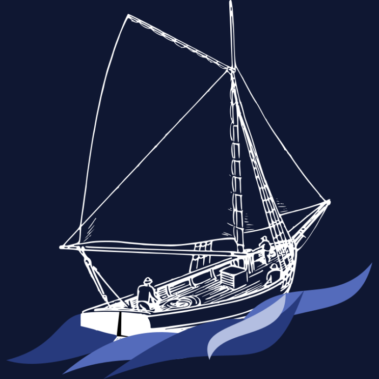 Boat sailing illustration